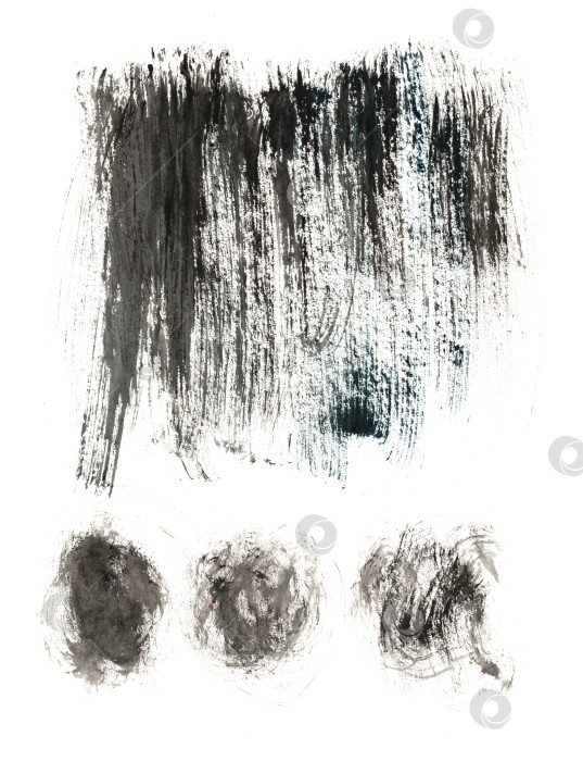 Скачать Черно-серый фон с абстрактной акварельной макротекстурой. Яркая ручная работа в технике акварель. фотосток Ozero