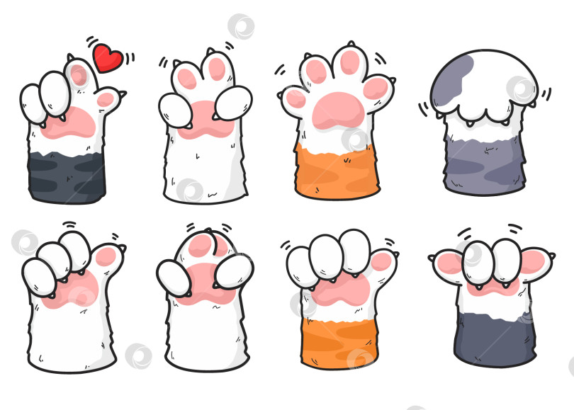 Скачать Кошачьи лапы с реакцией, которые нравятся кошкам. фотосток Ozero