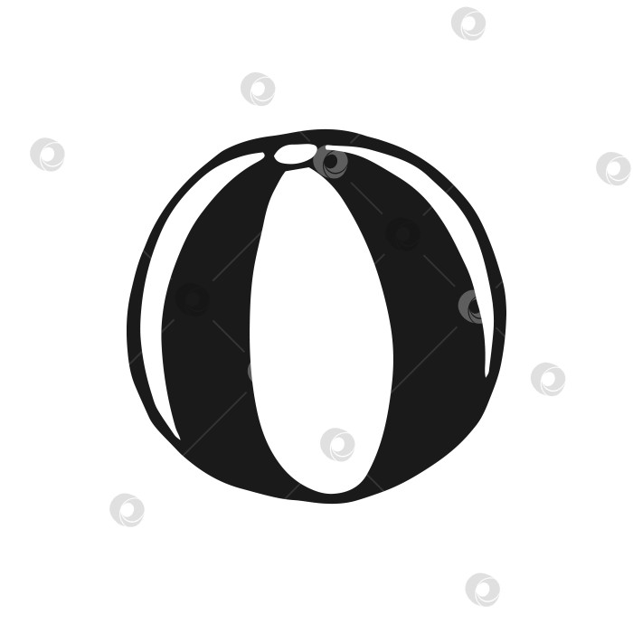 Скачать Надувной мяч. Векторная иллюстрация, нарисованная от руки. Стиль линейного искусства, изолированный на белом фоне. фотосток Ozero