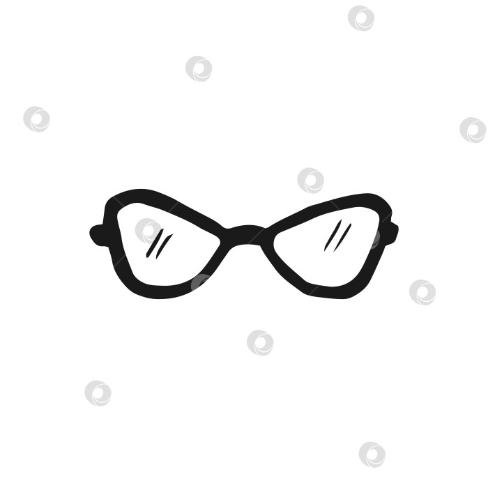 Скачать Черно-белые очки на белом фоне. Векторная иллюстрация, нарисованная от руки. фотосток Ozero