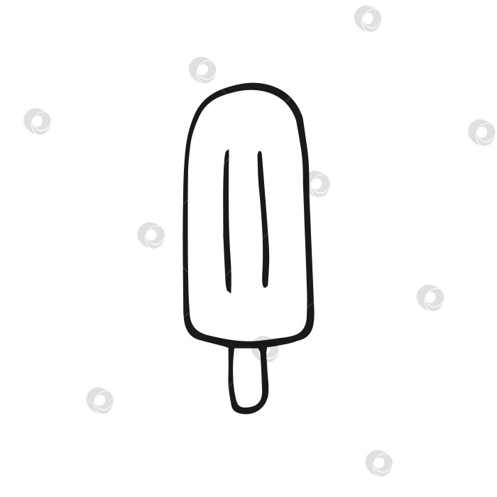 Скачать Мороженое. Векторная иллюстрация, нарисованная вручную. Стиль линейного искусства изолирован на белом фоне фотосток Ozero