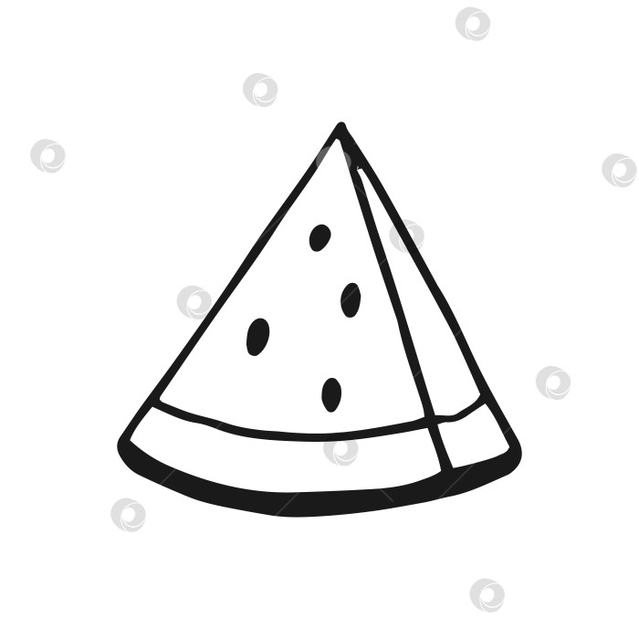 Скачать Арбуз. Векторная иллюстрация, нарисованная вручную. Стиль линейного искусства изолирован на белом фоне. фотосток Ozero