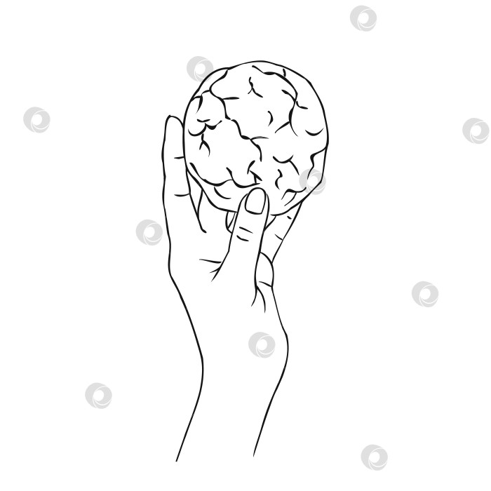 Скачать Рука, держащая печенье. Векторная иллюстрация, нарисованная от руки фотосток Ozero