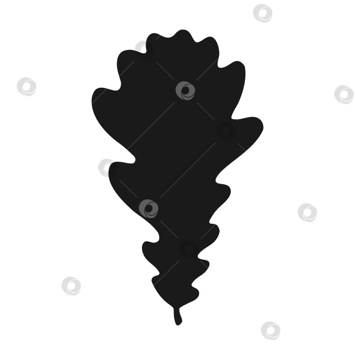 Скачать Силуэт дубового листа. Осенняя векторная иллюстрация, нарисованная от руки. фотосток Ozero