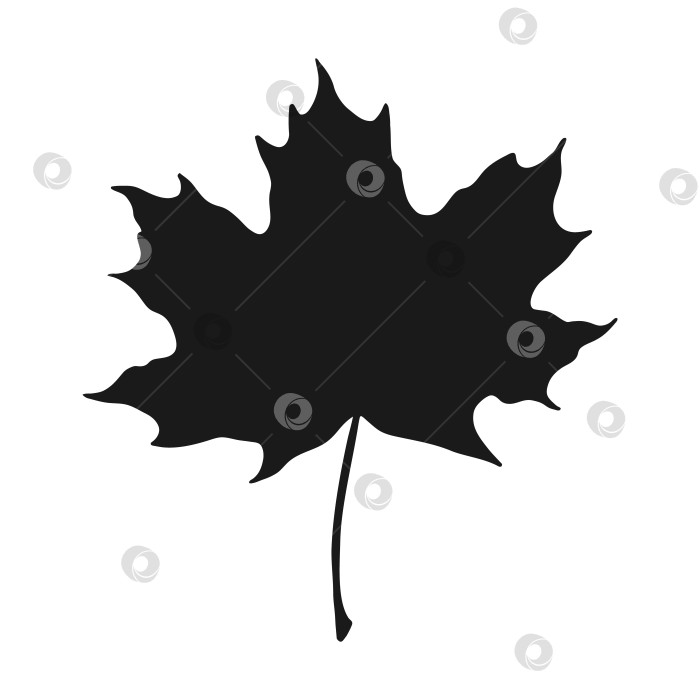 Скачать Силуэт клена. Осенняя векторная иллюстрация, нарисованная от руки. фотосток Ozero