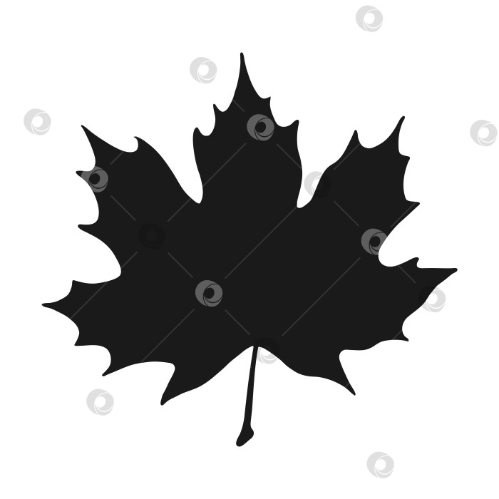 Скачать Силуэт клена. Осенняя векторная иллюстрация, нарисованная от руки. фотосток Ozero