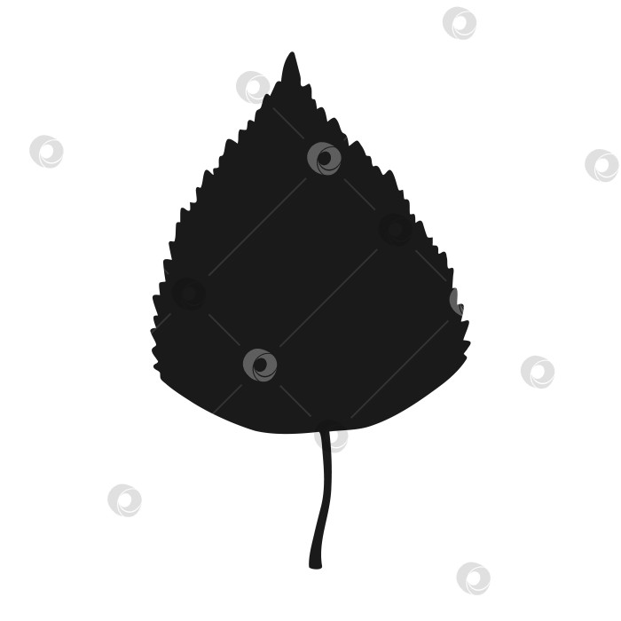 Скачать Силуэт березового листа. Рисованная осенняя векторная иллюстрация. фотосток Ozero