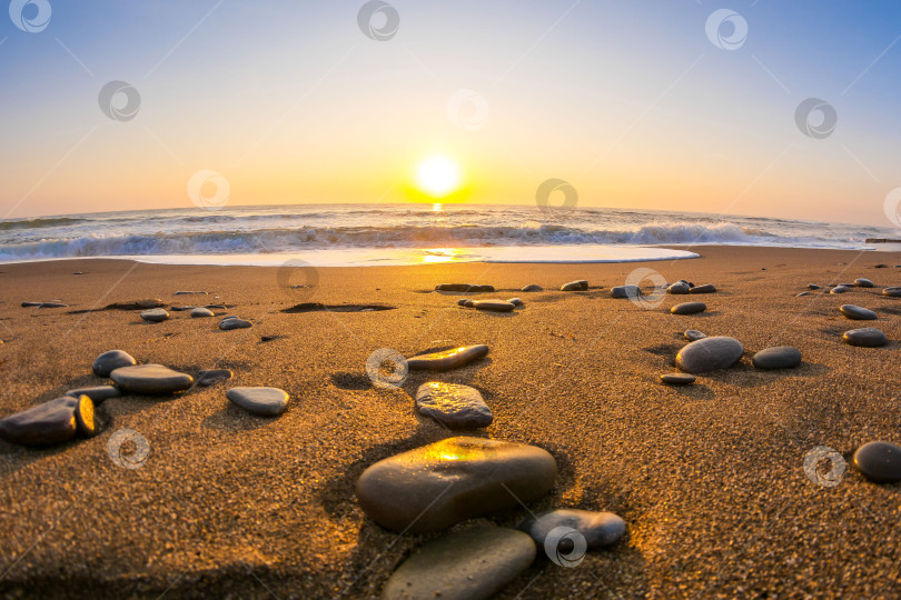 Скачать Рассвет на берегу моря фотосток Ozero