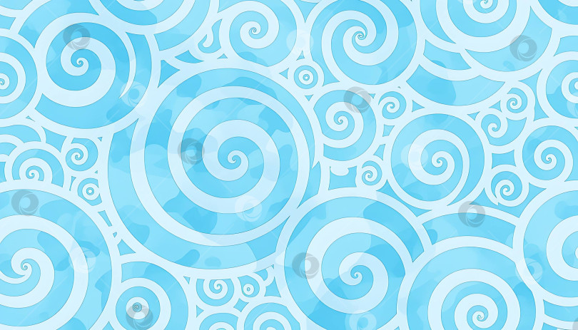 Скачать Абстрактный узор из спиралей в голубых и белых тонах, напоминающий текстуру зубной пасты, для дизайна и декора фотосток Ozero