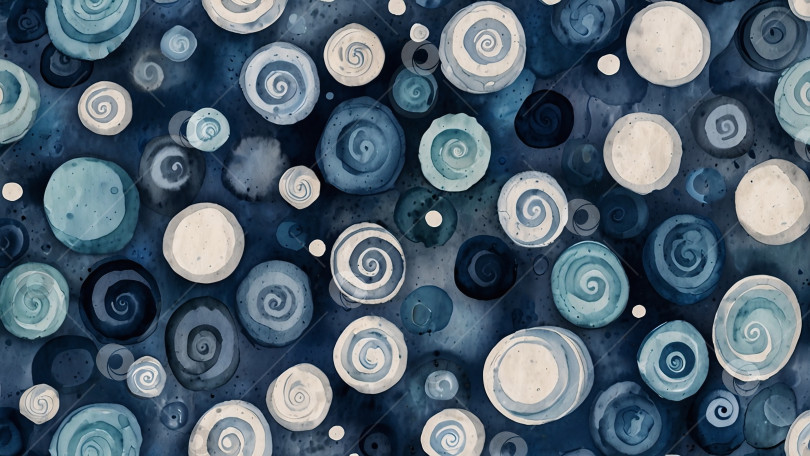 Скачать Темно-синие акварельные спирали на фоне, напоминающие текстуру зубной пасты для креативного дизайна фотосток Ozero