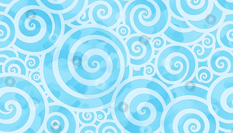 Скачать Абстрактный узор из спиралей в голубых и белых тонах, напоминающий текстуру зубной пасты, для дизайна и декора фотосток Ozero