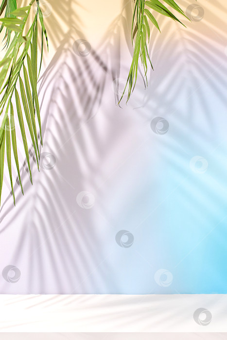 Скачать Абстрактный художественный минималистичный фон для презентации косметической продукции, премиальный пустой подиум с тенями на солнечном элегантном фоне, шаблон дизайна и баннер для экрана, подиум на пьедестале фотосток Ozero