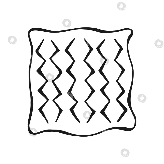 Скачать Декоративная подушка. Векторная иллюстрация, нарисованная от руки. фотосток Ozero