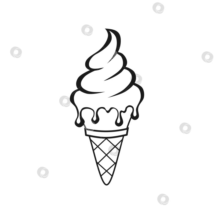 Скачать Рисунки векторных контурных иллюстраций мороженого на белом фоне фотосток Ozero