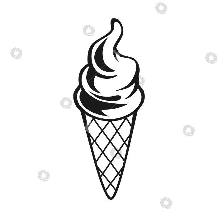 Скачать Рисунки векторных контурных иллюстраций мороженого на белом фоне фотосток Ozero