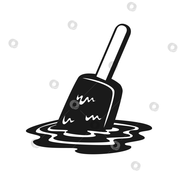 Скачать Растаявшее мороженое - векторная контурная иллюстрация рисунков на белом фоне фотосток Ozero