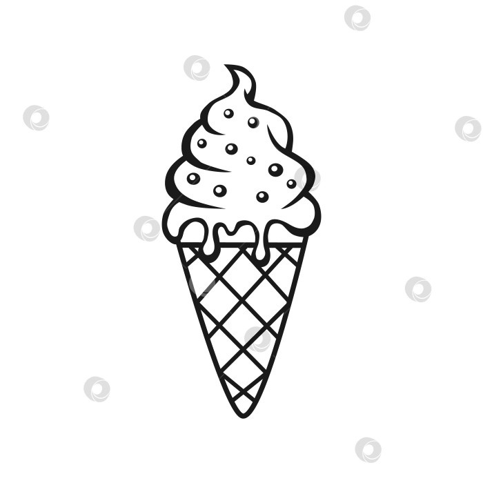 Скачать Рисунки векторных контурных иллюстраций мороженого на белом фоне фотосток Ozero