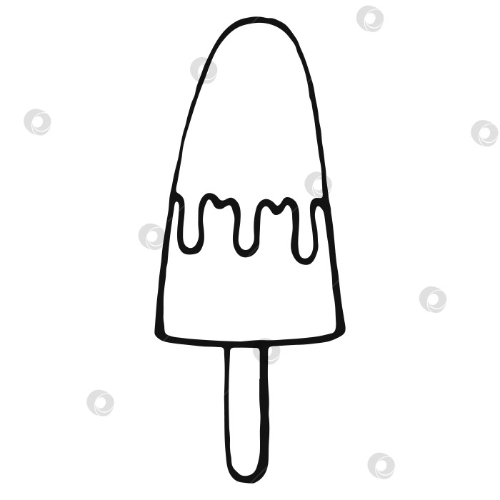 Скачать Мороженое. Нарисованные вручную сладости с элементами каракулей. Векторная иллюстрация на белом фоне. фотосток Ozero