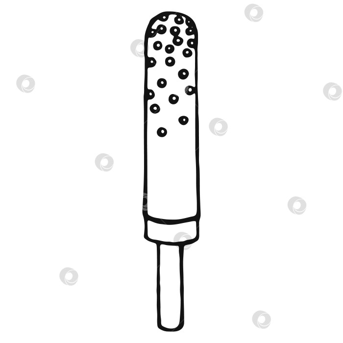 Скачать Мороженое. Нарисованные вручную сладости с элементами каракулей. Векторная иллюстрация на белом фоне. фотосток Ozero