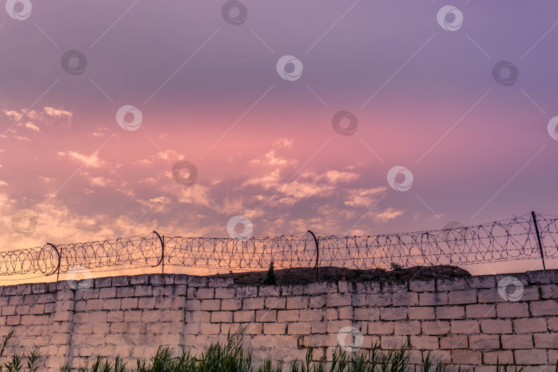 Скачать Стена с колючей проволокой фотосток Ozero