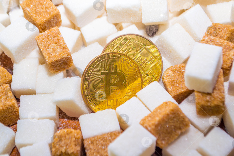 Скачать Биткоин и сахар фотосток Ozero