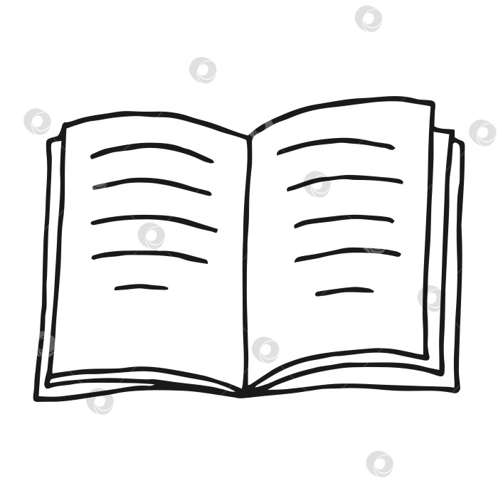 Скачать Набросок контура открытой книги. фотосток Ozero
