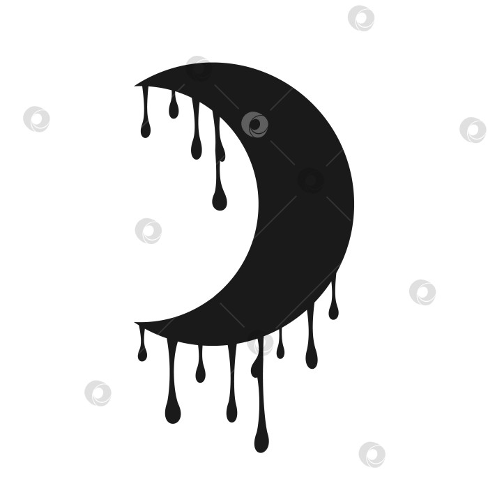 Скачать Луна с пятнами краски Черно-белая векторная иллюстрация фотосток Ozero