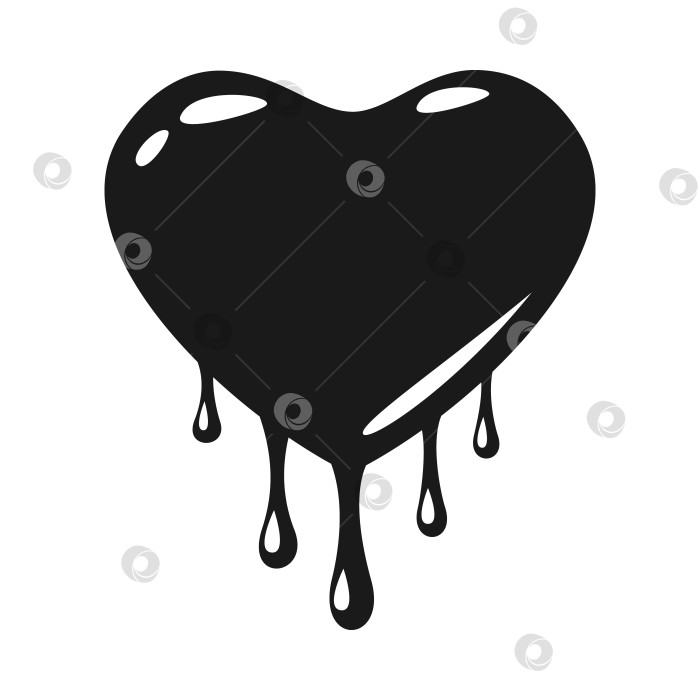 Скачать Нарисованное от руки сердце. Силуэт, выделенный на белом фоне. фотосток Ozero