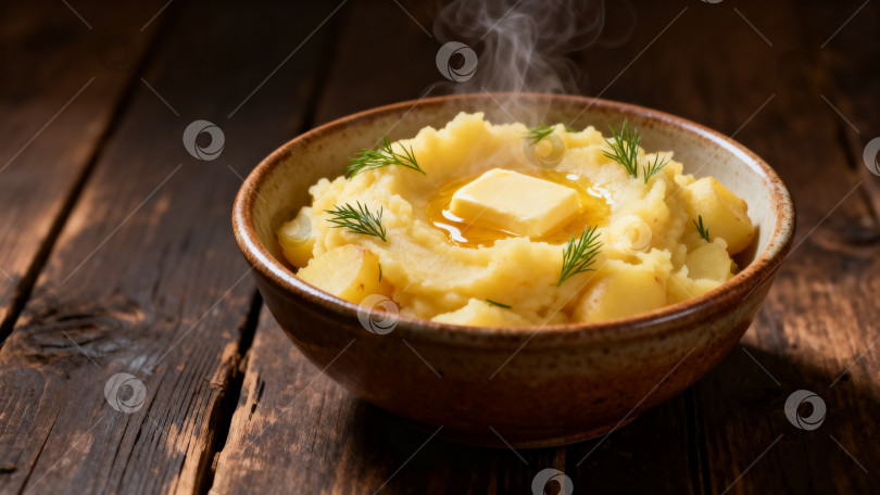 Скачать Картофельное пюре с маслом и укропом фотосток Ozero