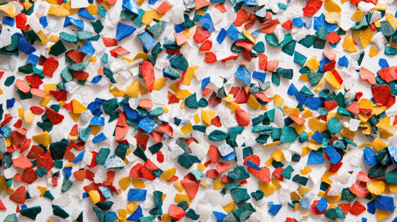 Скачать Яркий красочный узор терраццо со смешанной каменной крошкой на белом фоне фотосток Ozero