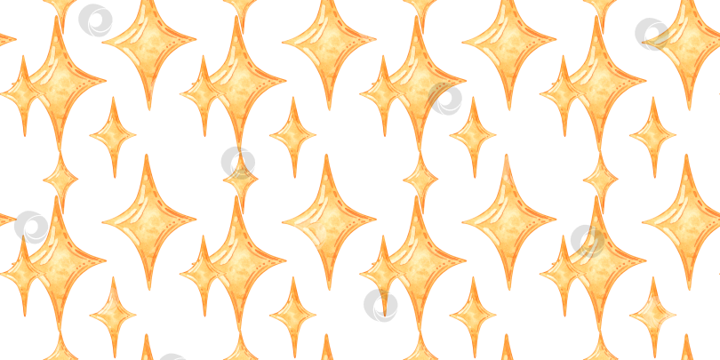 Скачать Акварельный бесшовный узор "золотая звезда" фотосток Ozero