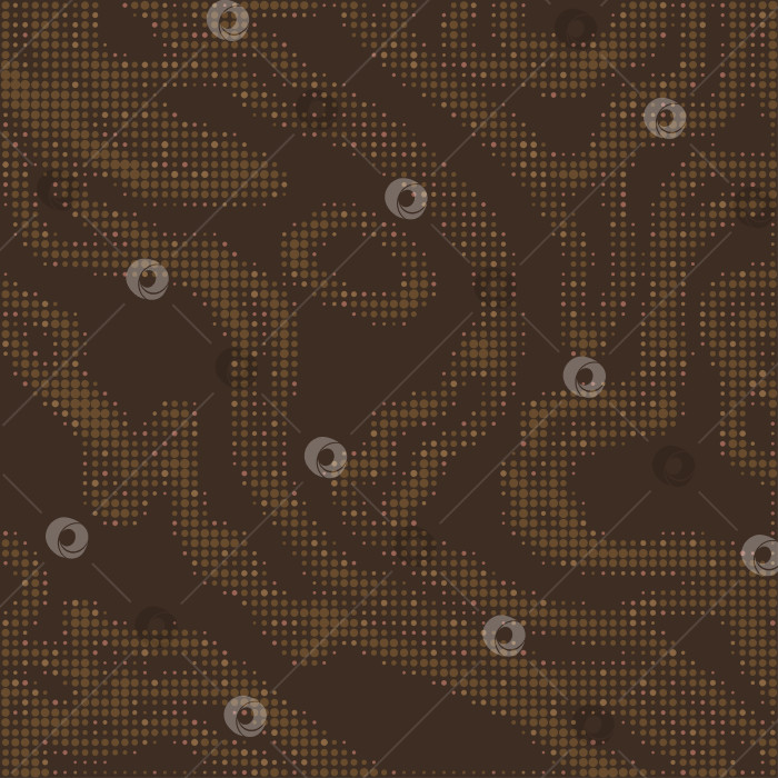 Скачать Цифровой камуфляж темно-коричневого цвета. Камуфляж с волнистыми полосками. Полутоновый фон. Абстрактная текстура для печати на ткани. Векторные обои фотосток Ozero