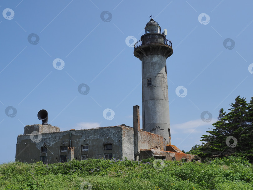 Скачать Маяк Тонин.  Мыс Свободный. 2025. 09. Сахалин. Россия. (1935, Камоидзава - мыс Айро. Карафуто) Сахалин. (марка) фотосток Ozero