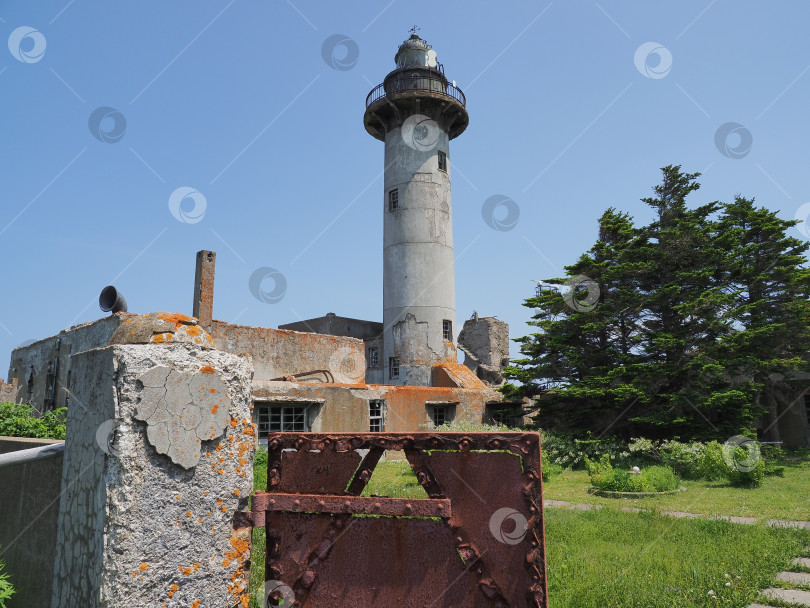 Скачать Маяк Тонин.  Мыс Свободный. 2025. 09. Сахалин. Россия. (1935, Камоидзава - мыс Айро. Карафуто) Сахалин. (марка) фотосток Ozero