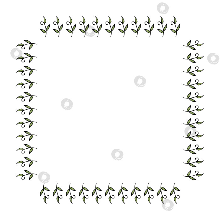 Скачать Квадратная рамка с красивыми декоративными элементами в виде листьев. Векторное изображение. фотосток Ozero