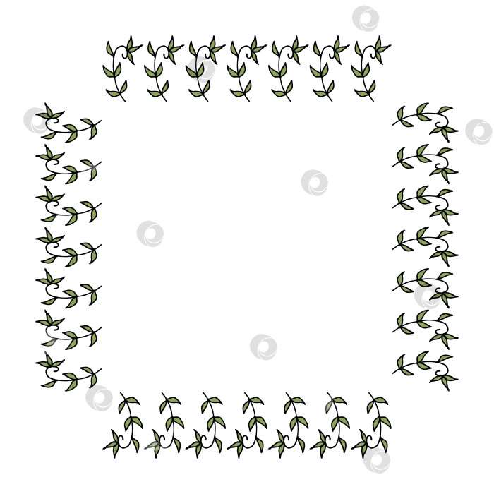 Скачать Квадратная рамка с красивыми декоративными элементами с листьями. Векторное изображение. фотосток Ozero