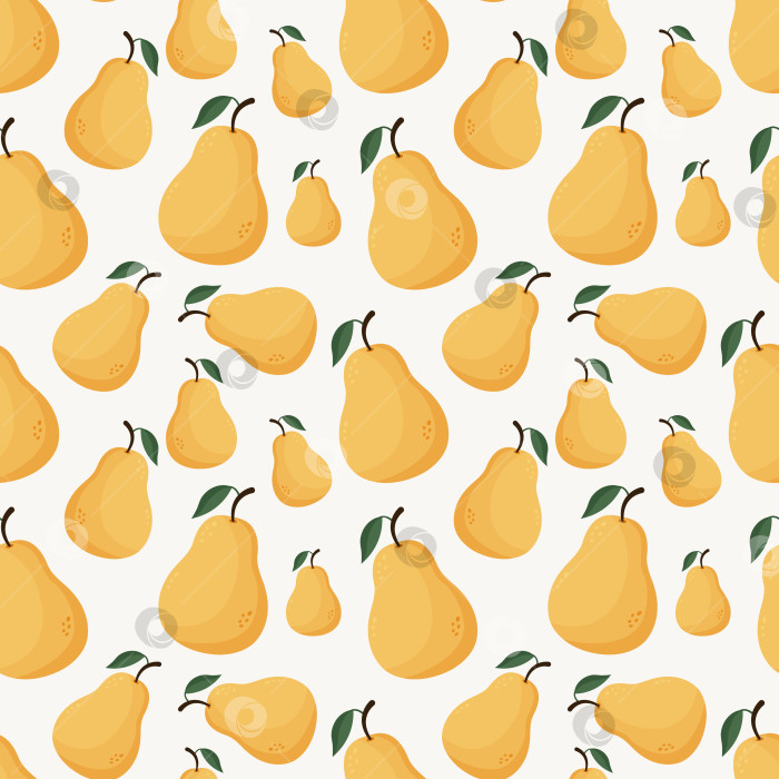 Скачать Узор "груша". Бесшовный принт из желтых груш фотосток Ozero