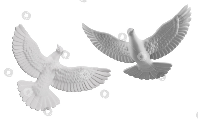 Скачать керамическая статуэтка голубя, домашний декор, подарок, изолированная на белом фоне фотосток Ozero