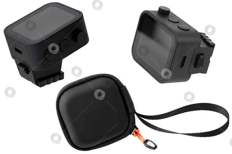 Скачать радиосинхронизатор для вспышки и фотоаппарата, выделенный на белом фоне фотосток Ozero