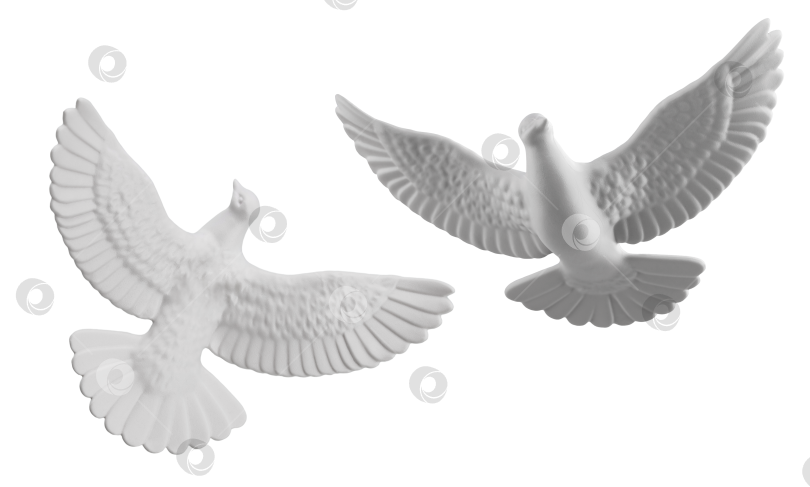 Скачать керамическая статуэтка голубя, домашний декор, подарок, изолированная на белом фоне фотосток Ozero