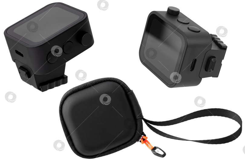 Скачать радиосинхронизатор для вспышки и фотоаппарата, выделенный на белом фоне фотосток Ozero