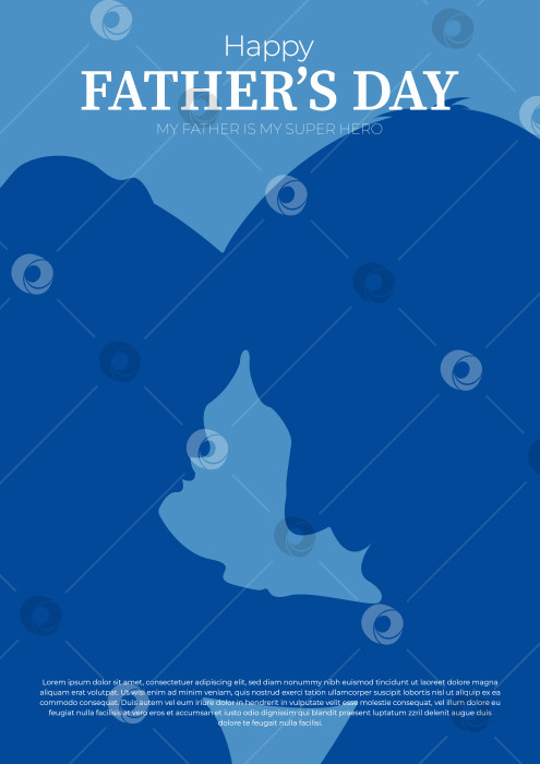 Скачать День отца. Силуэт отца с ребенком на руках. Минимализм. Плакат. Редактируемый шаблон. фотосток Ozero