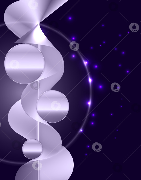 Скачать Абстрактный фон с металлическим рисунком, кругами и светящимися элементами. фотосток Ozero