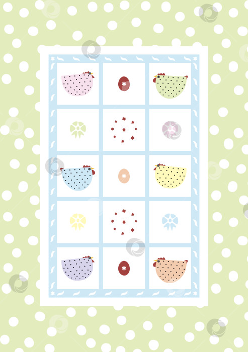 Скачать Векторная поздравительная открытка с Пасхой на пастельном фоне в горошек фотосток Ozero