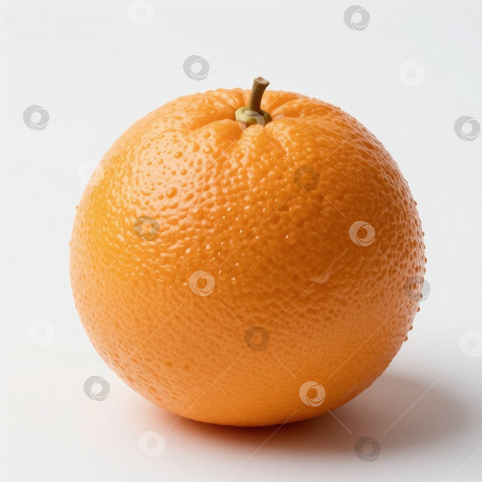 Скачать Апельсин сочный спелый на белом фоне. Созданный искусственным интеллектом фотосток Ozero
