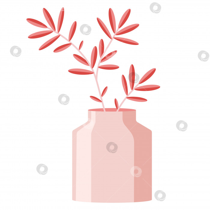Скачать Изолированная розовая пастельная ваза с цветами фотосток Ozero