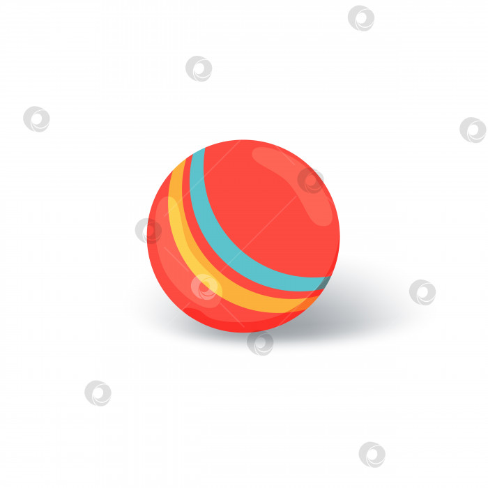 Скачать Красный резиновый мяч в стиле ретро, мультяшный элемент дизайна фотосток Ozero