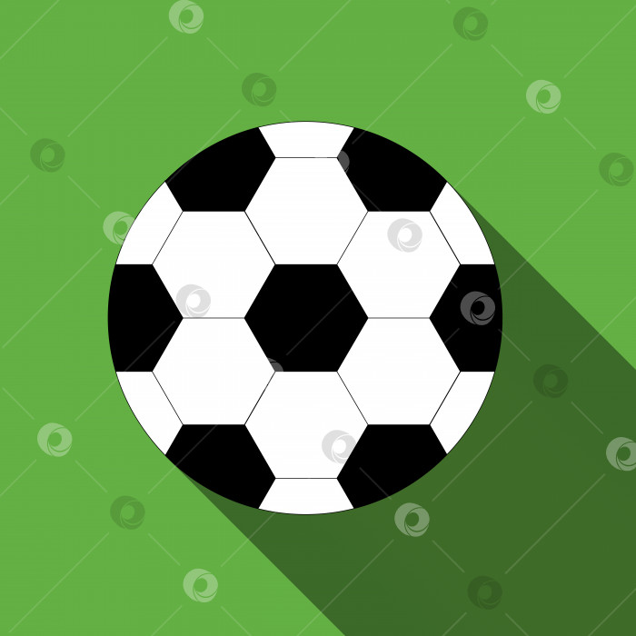 Скачать Футбольный мяч на зеленом фоне с длинной тенью. фотосток Ozero