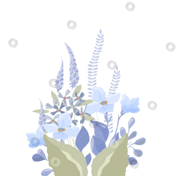 Скачать Синие векторные цветы фотосток Ozero