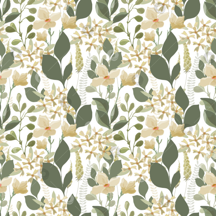 Скачать Векторный цветочный бесшовный узор фотосток Ozero